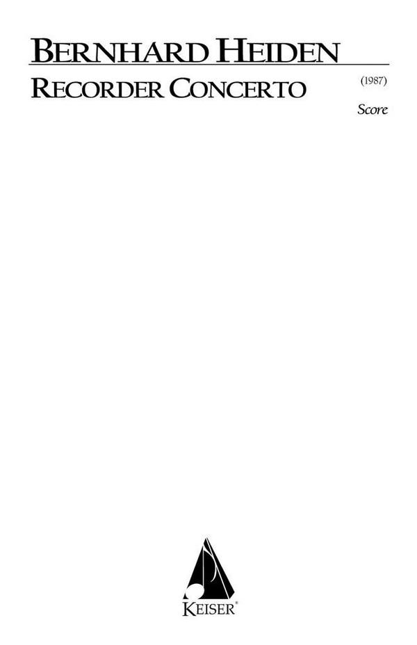 Bernhard Heiden, Recorder Concerto&nbsp;&nbsp;Recorder and Orchestra&nbsp;&nbsp;Partitur