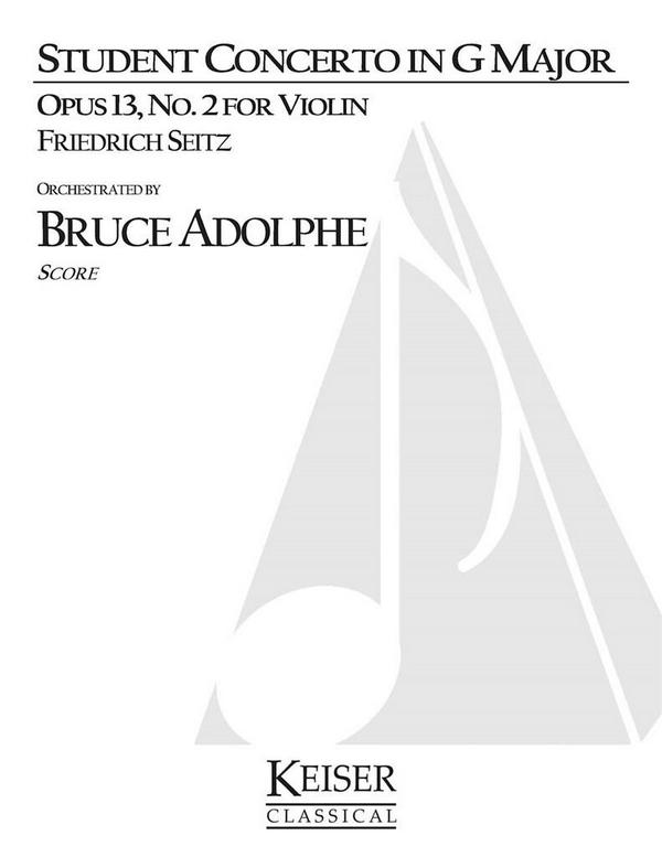 Friedrich Seitz, Student Concerto No. 2, Op. 13 in G Major&nbsp;&nbsp;Violin&nbsp;&nbsp;Partitur