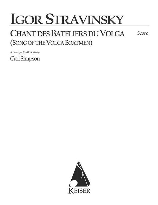 Igor Stravinsky, Chant des Bateliers du Volga&nbsp;&nbsp;Wind Ensemble&nbsp;&nbsp;Partitur
