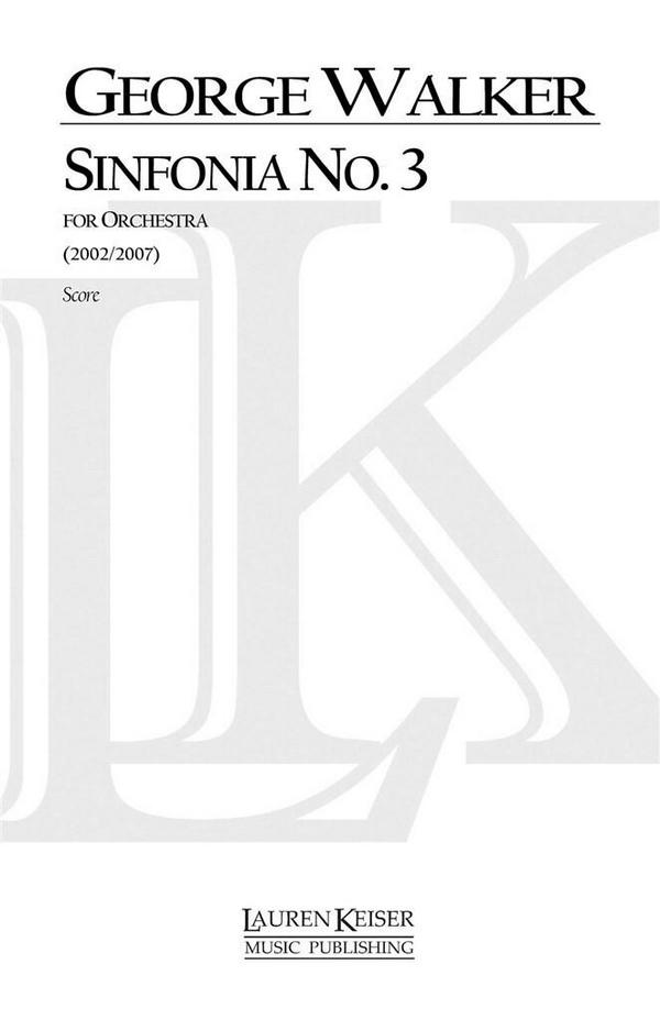 George Walker, Sinfonia No. 3&nbsp;&nbsp;Orchestra&nbsp;&nbsp;Partitur