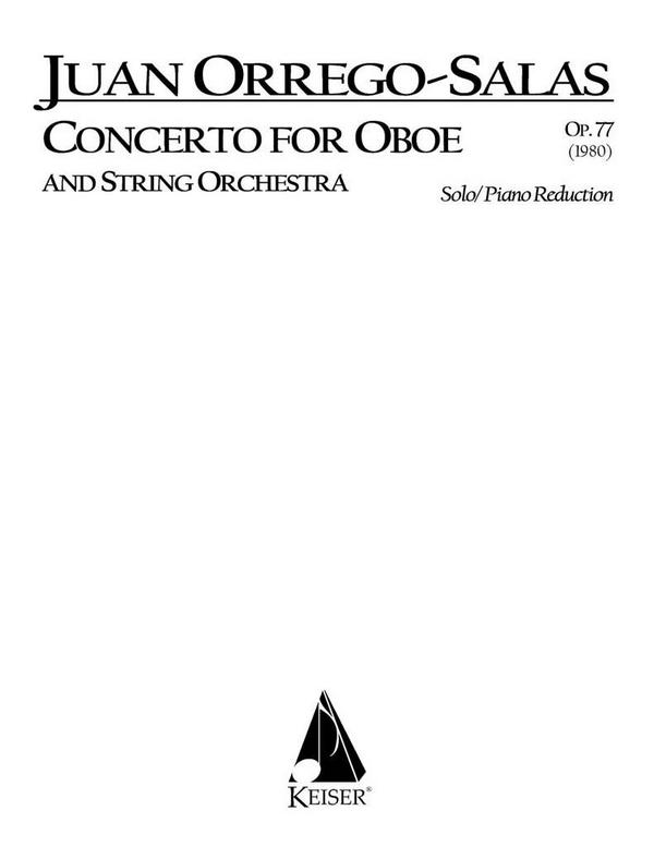 Juan Orrego-Salas, Concerto for Oboe and String Orchestra, Op. 77&nbsp;&nbsp;Oboe und Klavier&nbsp;&nbsp;Buch