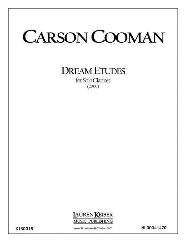 Carson Cooman, Dream Etudes&nbsp;&nbsp;Clarinet&nbsp;&nbsp;Buch