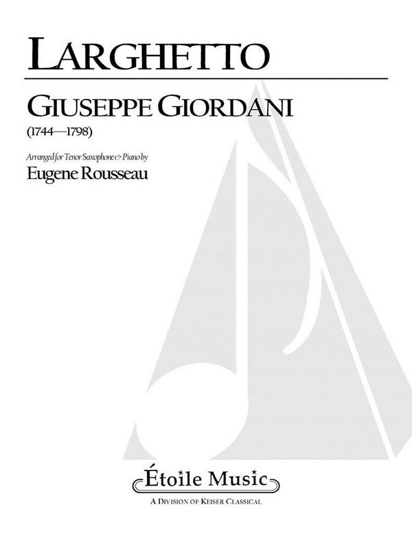 Giuseppe Giordani, Larghetto&nbsp;&nbsp;Tenor Saxophone&nbsp;&nbsp;Buch