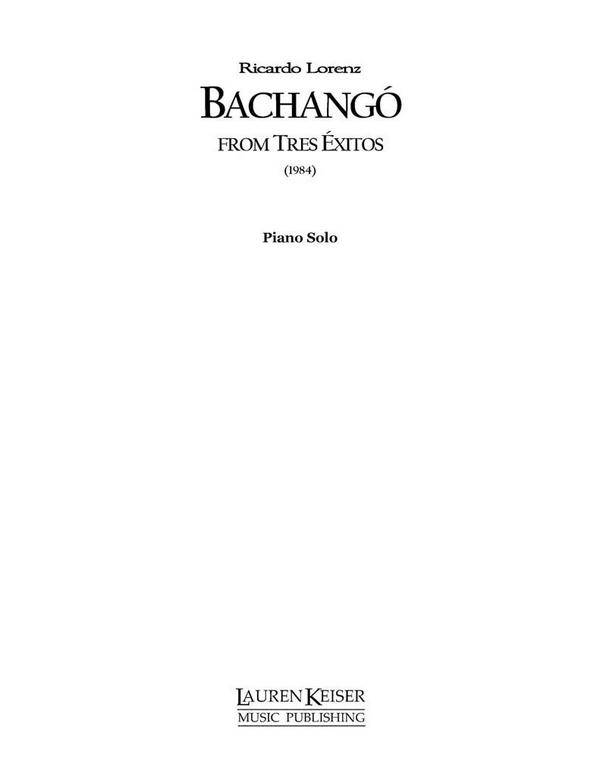 Ricardo Lorenz, Bachango: from Tres Exitos&nbsp;&nbsp;Klavier&nbsp;&nbsp;Buch
