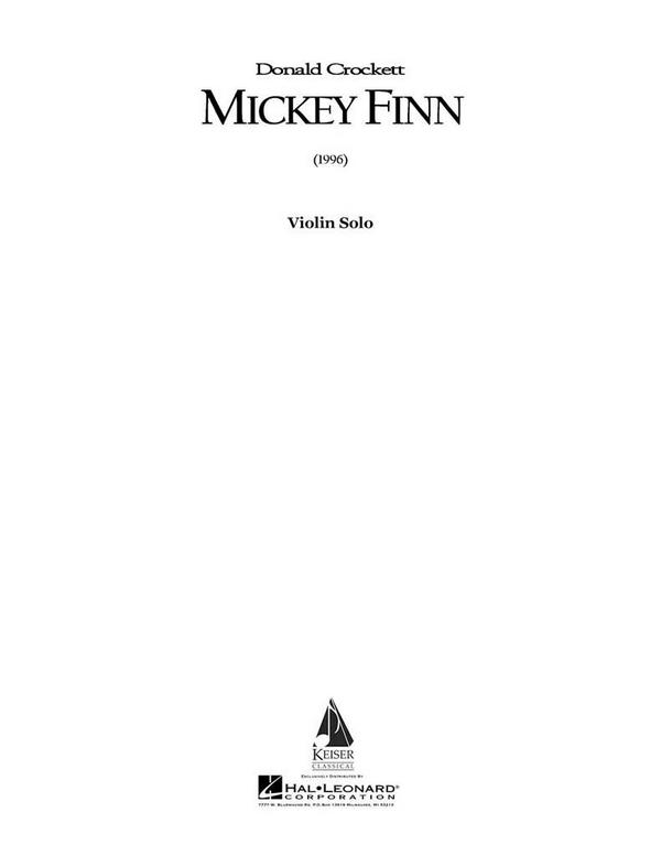 Donald Crockett, mickey finn&nbsp;&nbsp;Violin&nbsp;&nbsp;Buch