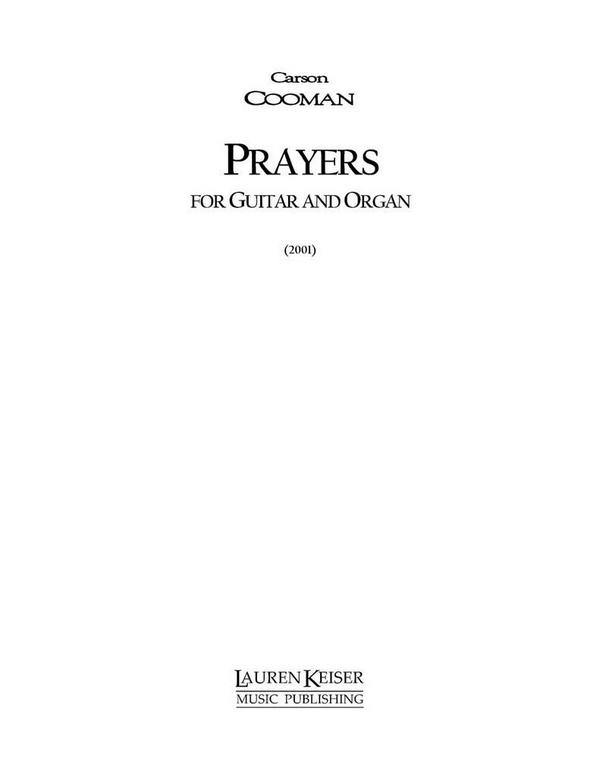 Carson Cooman, Prayers&nbsp;&nbsp;Gitarre&nbsp;&nbsp;Buch