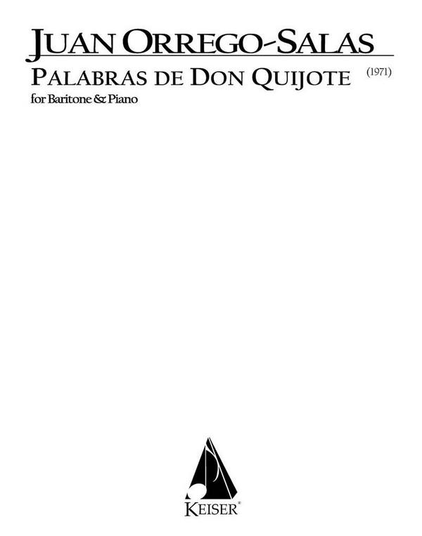 Juan Orrego-Salas, Palabras de Don Quijote, Op. 66&nbsp;&nbsp;Baritone&nbsp;&nbsp;Buch