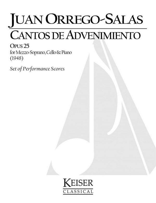 Juan Orrego-Salas, Cantos de Advenimiento, Op. 25&nbsp;&nbsp;Mezzo Soprano and Chamber Ensemble&nbsp;&nbsp;Buch