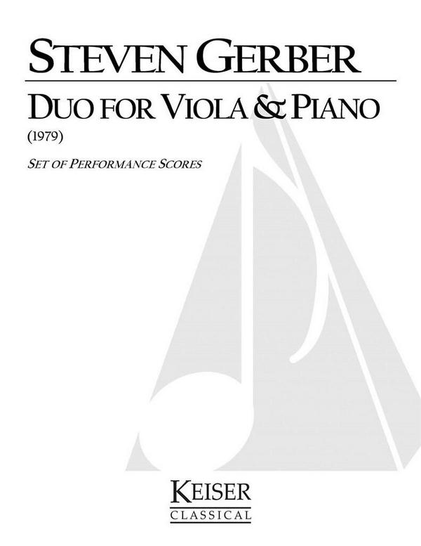 Steven R. Gerber, Duo for Viola and Piano&nbsp;&nbsp;Viola und Klavier&nbsp;&nbsp;Buch