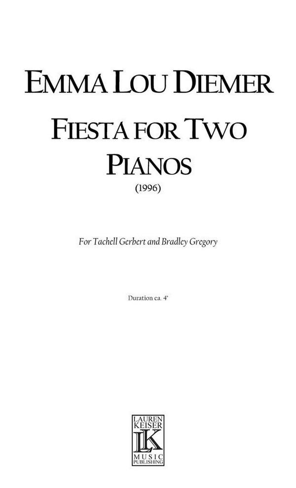 Emma Lou Diemer, Fiesta for Two Pianos&nbsp;&nbsp;2 Pianos&nbsp;&nbsp;Buch