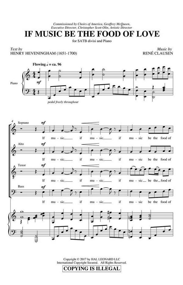 If Music Be the Food of Love&nbsp;&nbsp;for mixed choir and piano&nbsp;&nbsp;score