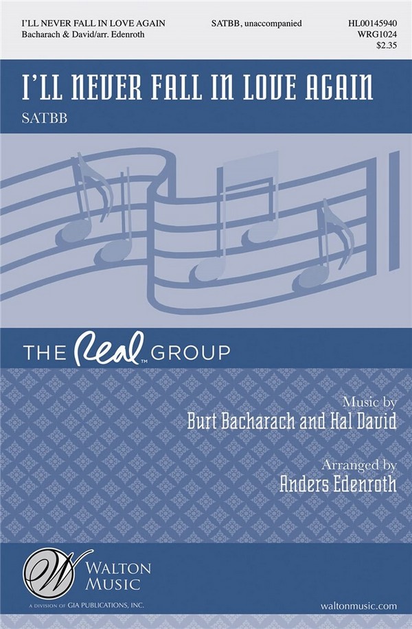 I'll Never Fall in Love Again  for mixerd choir (SATBB) unaccompanied  choral score