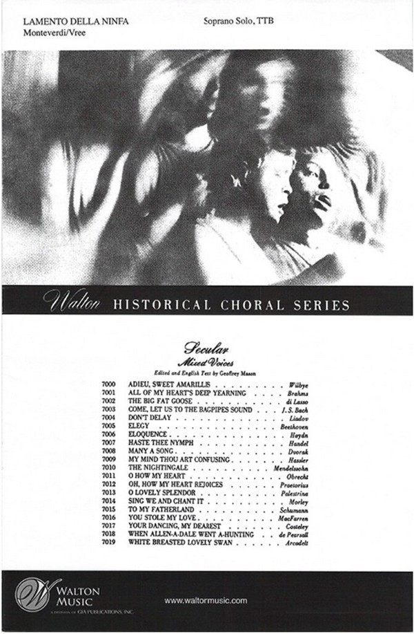 Lamento Della Ninfa&nbsp;&nbsp;for male chorus (TTB), soprano solo and harpsichord (piano)&nbsp;&nbsp;vocal score (it/en)