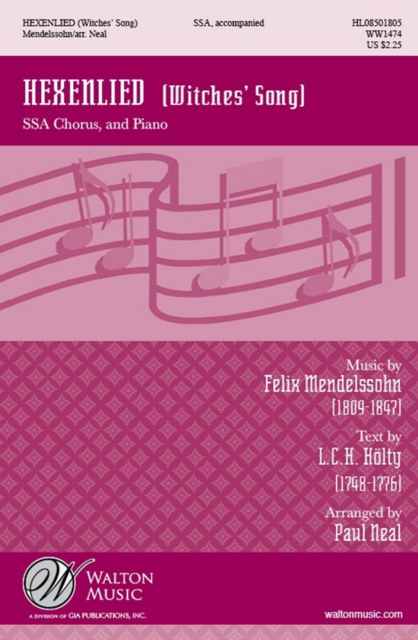 Hexenlied (Witches' Song)&nbsp;&nbsp;for female chorus and piano&nbsp;&nbsp;score (dt)