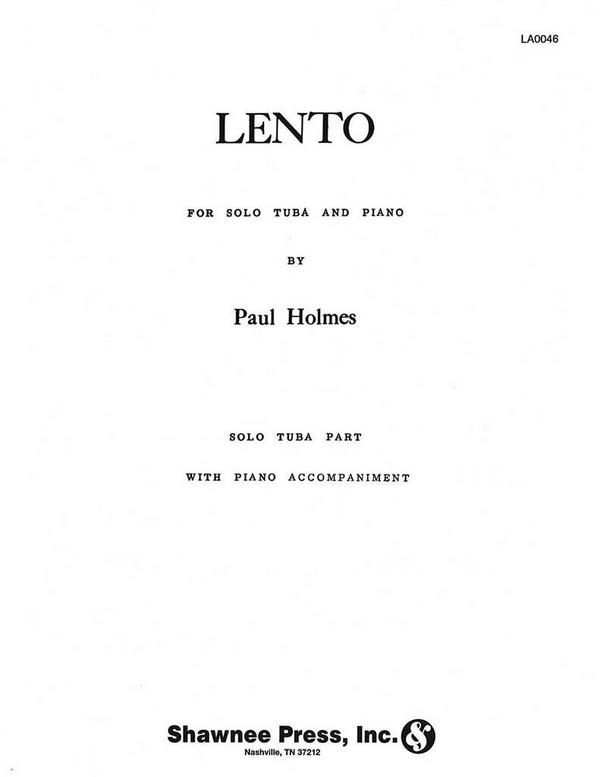 Paul Holmes, Lento&nbsp;&nbsp;Tuba und Klavier&nbsp;&nbsp;Buch