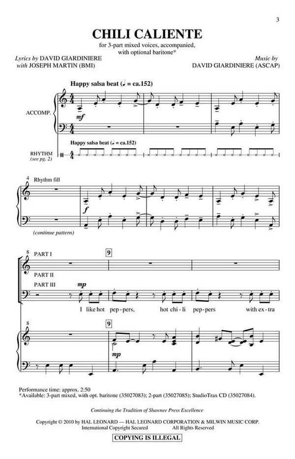 David Giardiniere_Joseph M. Martin, Chili Caliente&nbsp;&nbsp;Chor&nbsp;&nbsp;Buch