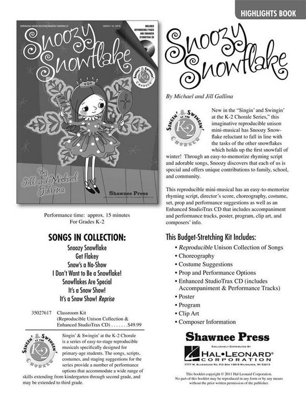 Jill Gallina_Michael Gallina, Snoozy Snowflake&nbsp;&nbsp;Unison Voices&nbsp;&nbsp;Buch + CD