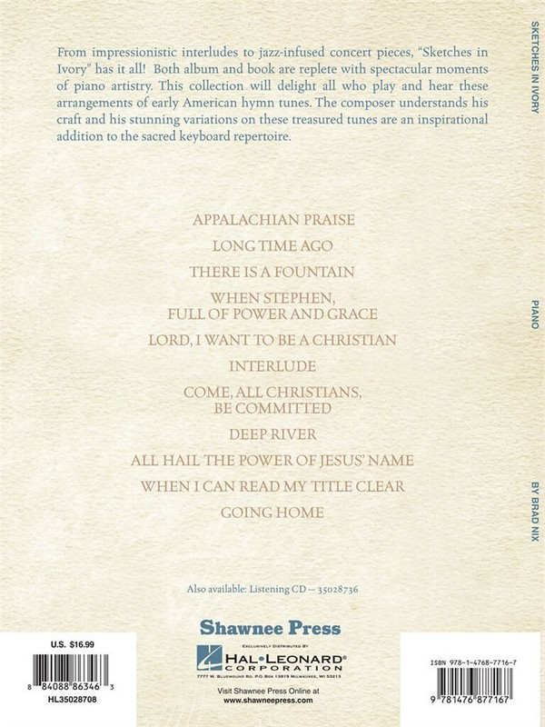 Brad Nix, Sketches in Ivory&nbsp;&nbsp;Chor&nbsp;&nbsp;CD