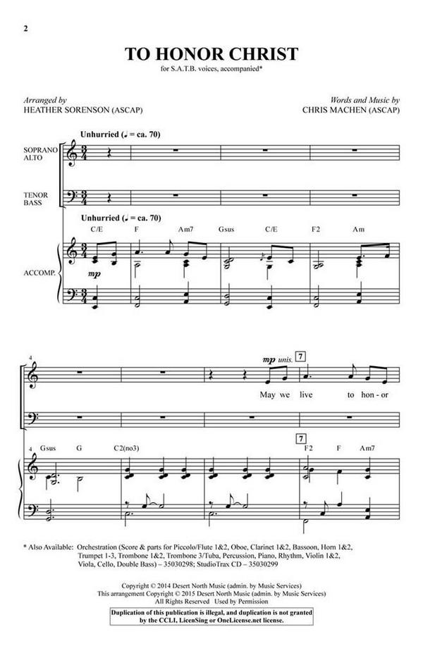 Chris Machen, To Honor Christ&nbsp;&nbsp;Chor&nbsp;&nbsp;CD