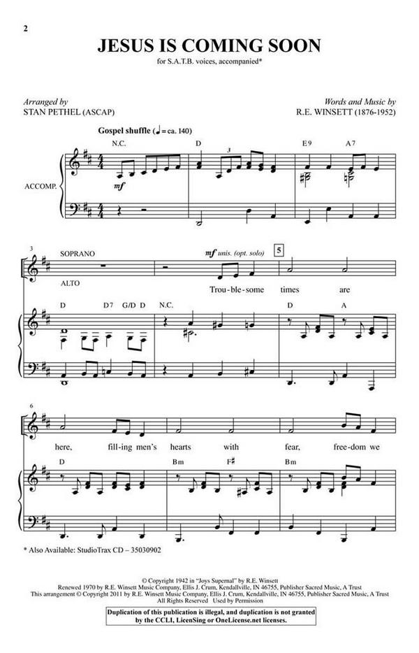 R.E. Winsett, Jesus Is Coming Soon&nbsp;&nbsp;Chor&nbsp;&nbsp;CD