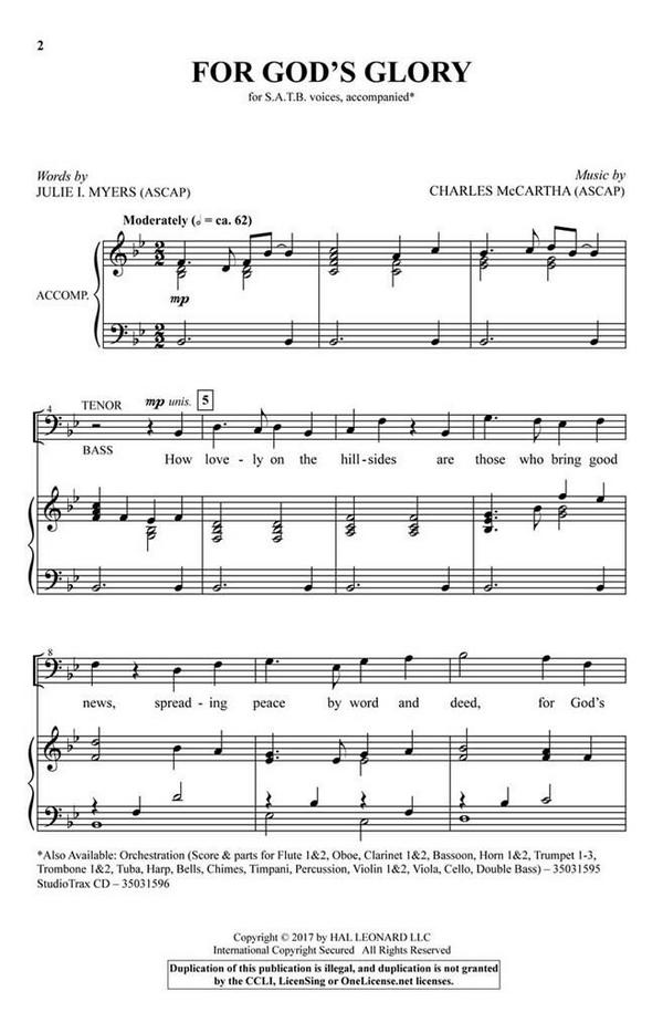 Charles McCartha, For God's Glory&nbsp;&nbsp;Chor&nbsp;&nbsp;CD