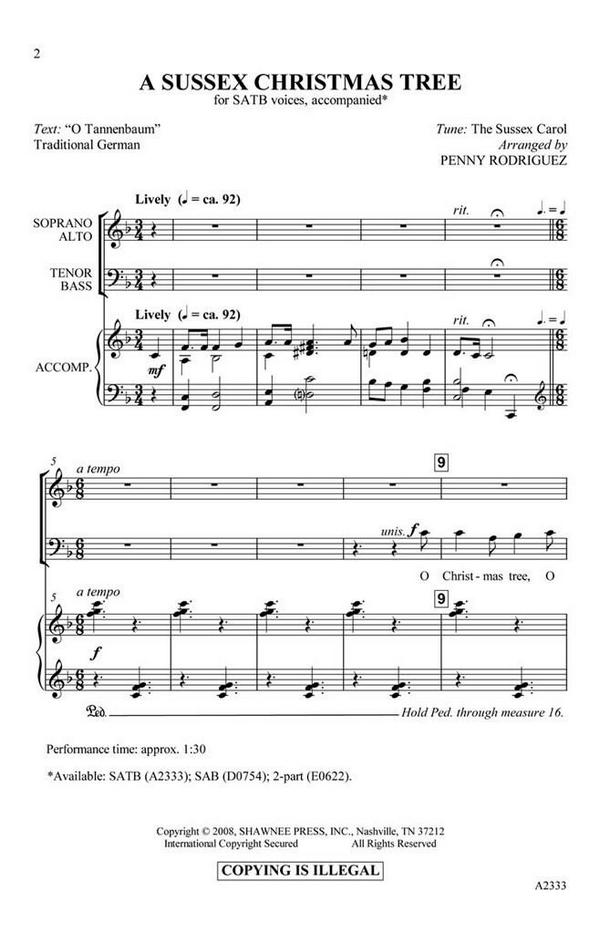 A Sussex Christmas Tree  SATB  Chorpartitur