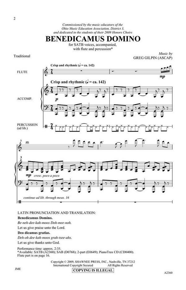 Greg Gilpin, Benedicamus Domino&nbsp;&nbsp;SATB&nbsp;&nbsp;Chorpartitur