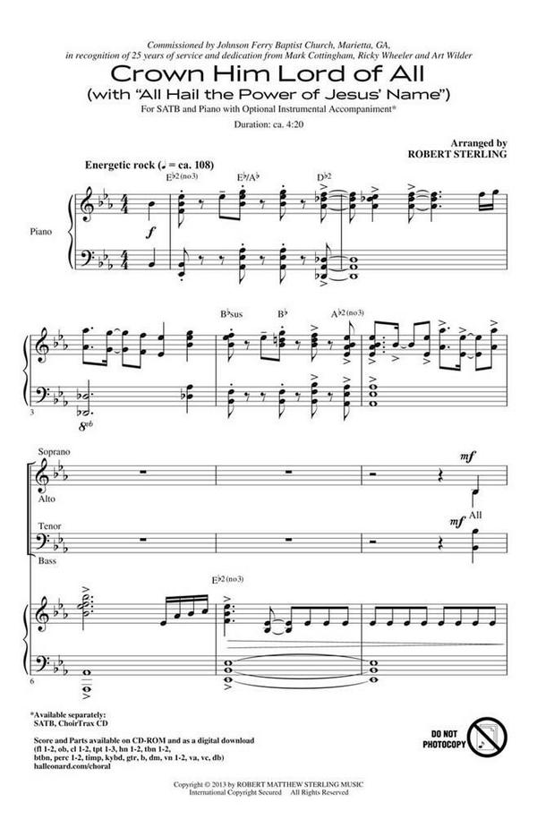 Crown Him with Many Crowns&nbsp;&nbsp;SATB&nbsp;&nbsp;Chorpartitur