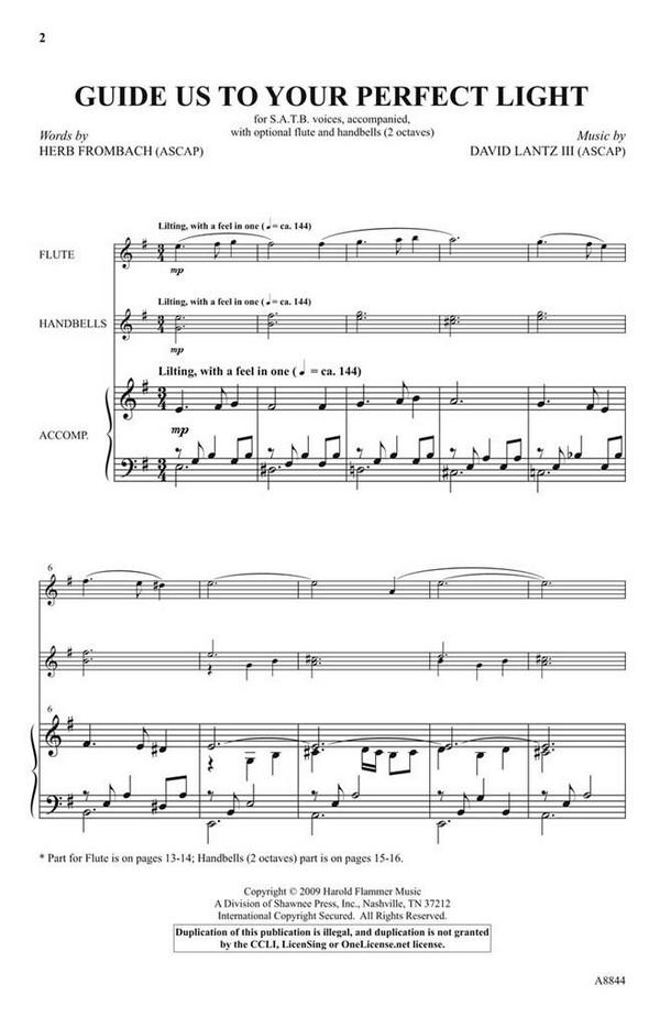 David Lantz III, Guide Us to Your Perfect Light&nbsp;&nbsp;SATB with Handbells&nbsp;&nbsp;Chorpartitur