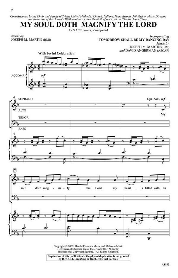 David Angerman_Joseph M. Martin, My Soul Doth Magnify the Lord&nbsp;&nbsp;SATB&nbsp;&nbsp;Chorpartitur