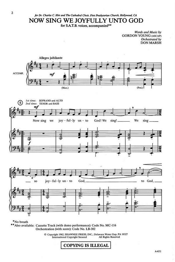 Gordon Young, Now Sing We Joyfully Unto God&nbsp;&nbsp;SSAA&nbsp;&nbsp;Chorpartitur