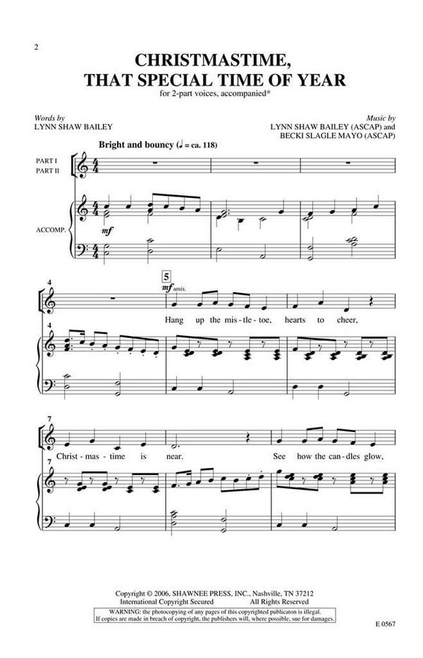 Becki Slagle Mayo_Lynn Shaw Bailey, Christmastime, That Special Time o&nbsp;&nbsp;2-Part Choir&nbsp;&nbsp;Chorpartitur