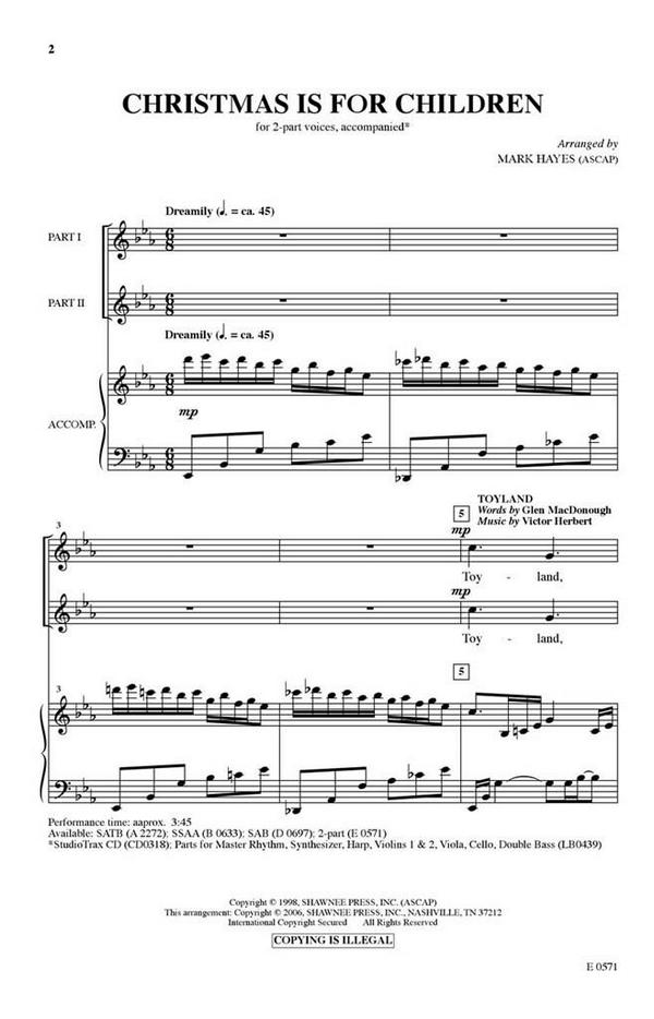 Christmas Is for Children&nbsp;&nbsp;2-Part Choir&nbsp;&nbsp;Chorpartitur
