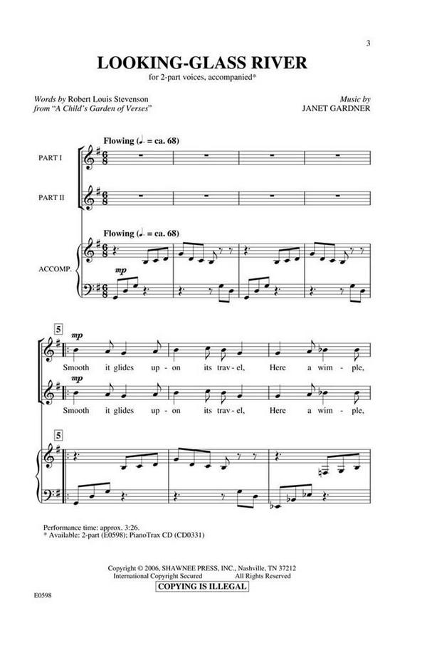 Janet Gardner, Looking Glass River&nbsp;&nbsp;2-Part Choir&nbsp;&nbsp;Chorpartitur