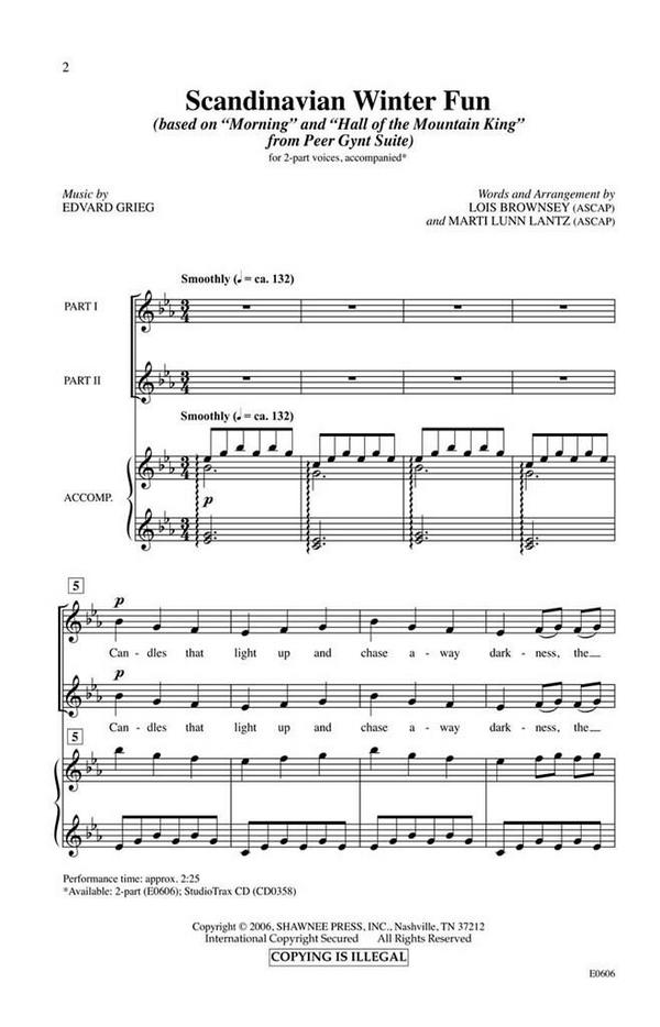 Edvard Grieg, Scandinavian Winter Fun&nbsp;&nbsp;2-Part Choir&nbsp;&nbsp;Chorpartitur