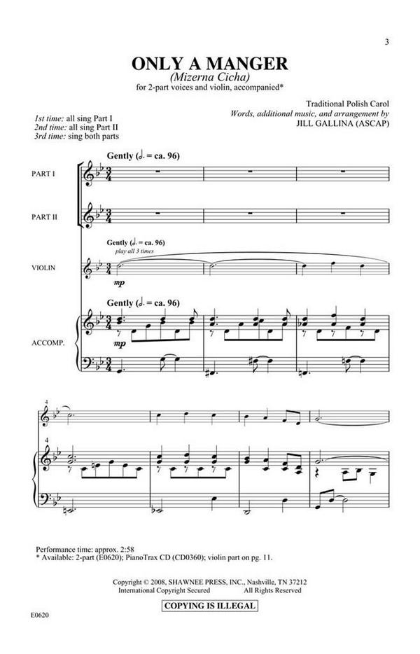Only a Manger (Mizerna Cicha)&nbsp;&nbsp;2-Part Choir&nbsp;&nbsp;Chorpartitur
