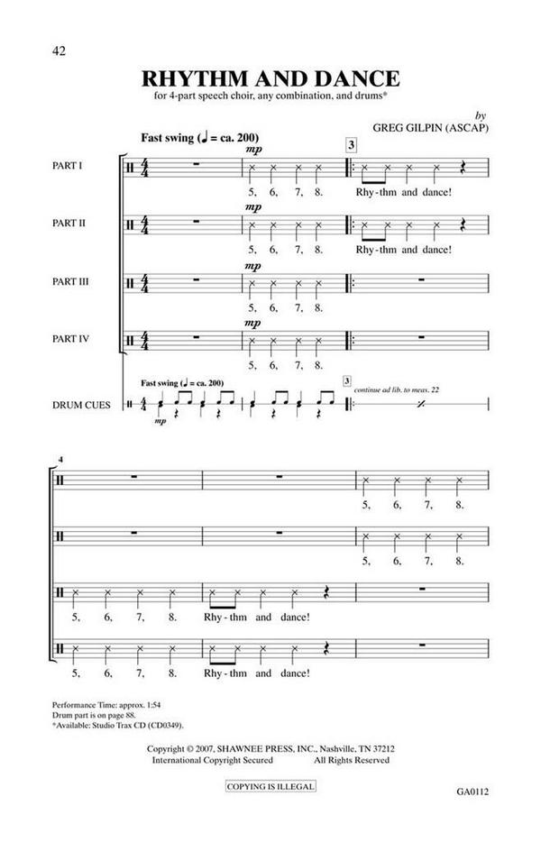 Greg Gilpin, I Can Feel The Rhythm 8 Rhythm&nbsp;&nbsp;4-part vocal speech book&nbsp;&nbsp;Chorpartitur