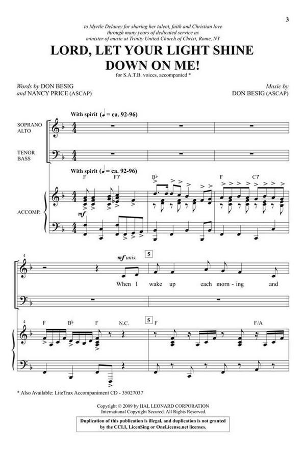 Don Besig_Nancy Price, Lord, Let Your Light Shine Down on Me!&nbsp;&nbsp;SATB&nbsp;&nbsp;Chorpartitur