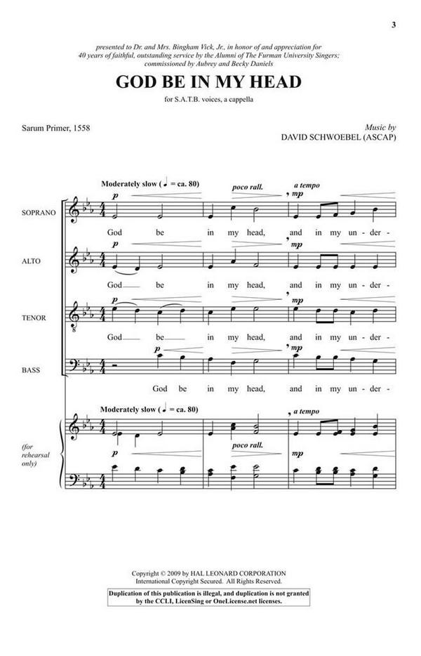 David Schwoebel_Sarum Primer, God Be in My Head&nbsp;&nbsp;SSAATTBB a Cappella&nbsp;&nbsp;Chorpartitur