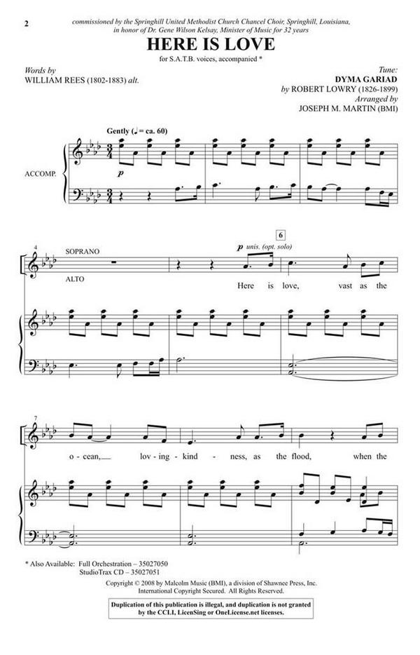 Here Is Love from Covenant of Grace&nbsp;&nbsp;SATB&nbsp;&nbsp;Chorpartitur