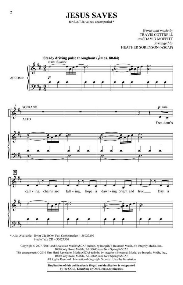 David Moffitt_Travis Cottrell, Jesus Saves&nbsp;&nbsp;SATB&nbsp;&nbsp;Chorpartitur