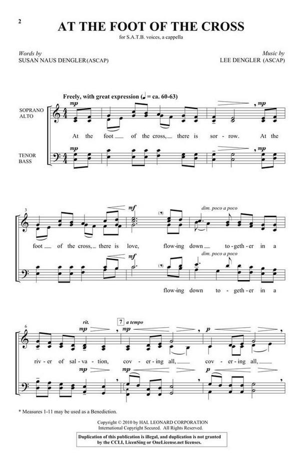 Lee Dengler, At the Foot of the Cross&nbsp;&nbsp;SATB a Cappella&nbsp;&nbsp;Chorpartitur