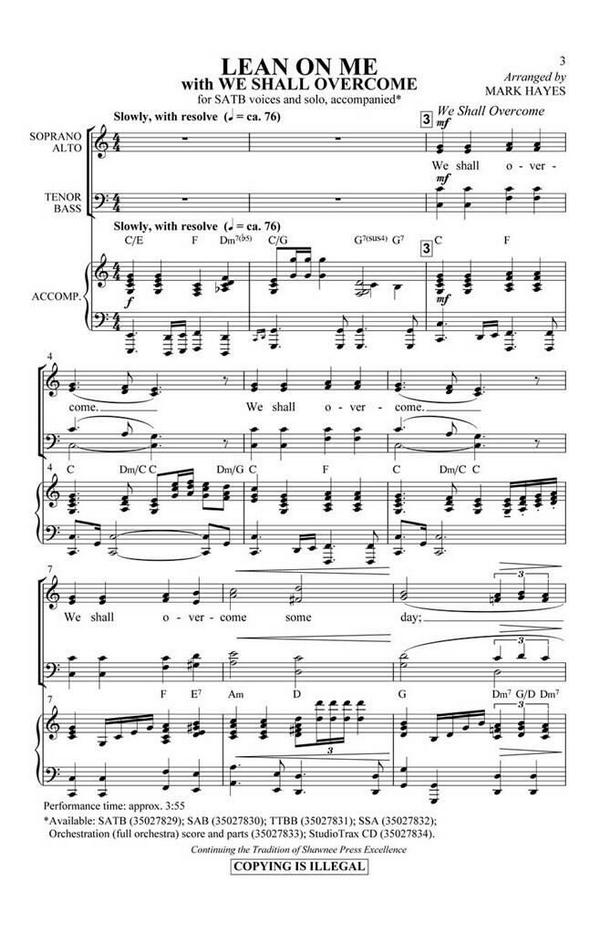 Bill Withers_Frank Hamilton_Guy Carawan_Pete Seeger_Zilphia Horton, Le&nbsp;&nbsp;SATB&nbsp;&nbsp;Chorpartitur