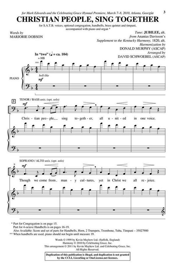 Christian People, Sing Together&nbsp;&nbsp;SATB&nbsp;&nbsp;Chorpartitur