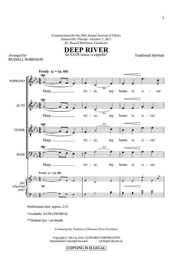 Deep River&nbsp;&nbsp;SATB&nbsp;&nbsp;Chorpartitur