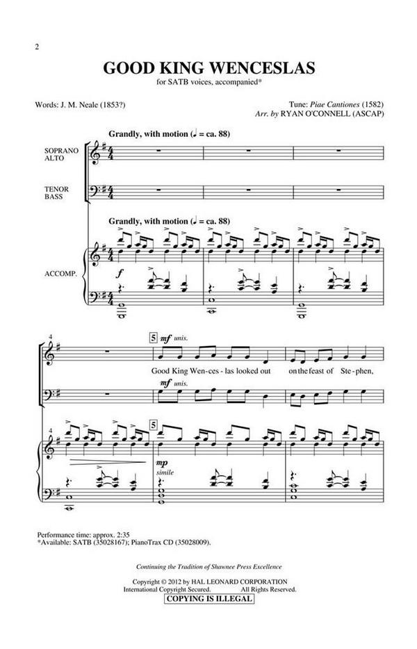 Good King Wenceslas&nbsp;&nbsp;SATB&nbsp;&nbsp;Chorpartitur