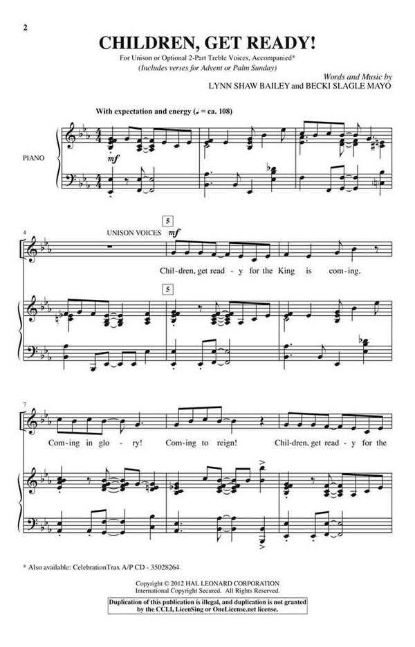 Becki Slagle Mayo_Lynn Shaw Bailey, Children, Get Ready!&nbsp;&nbsp;Unison or 2-part Vocal&nbsp;&nbsp;Chorpartitur