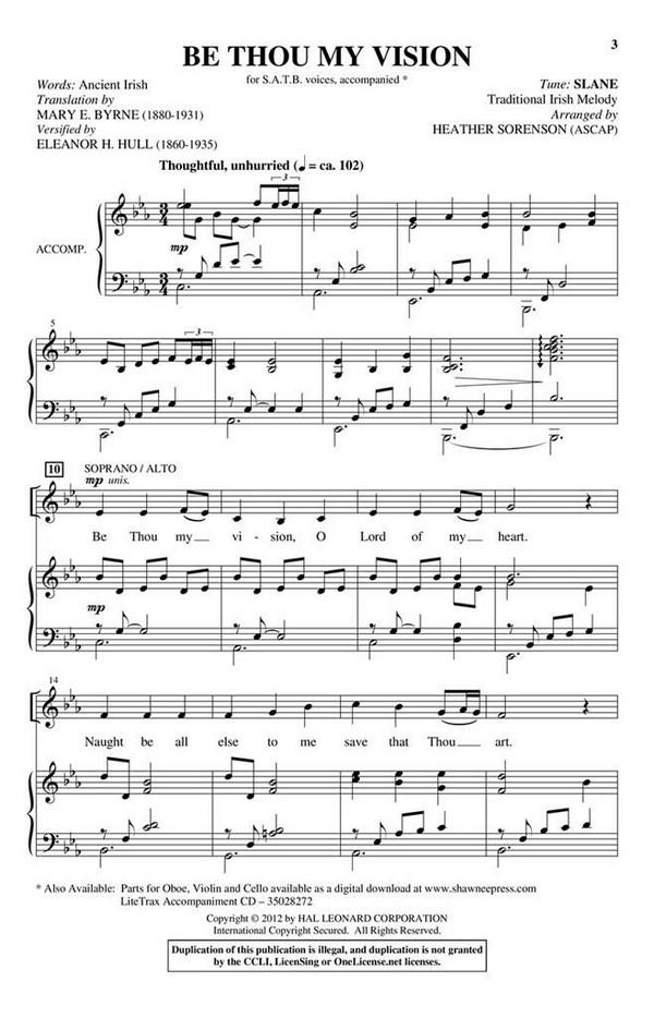Be Thou My Vision&nbsp;&nbsp;SATB&nbsp;&nbsp;Chorpartitur