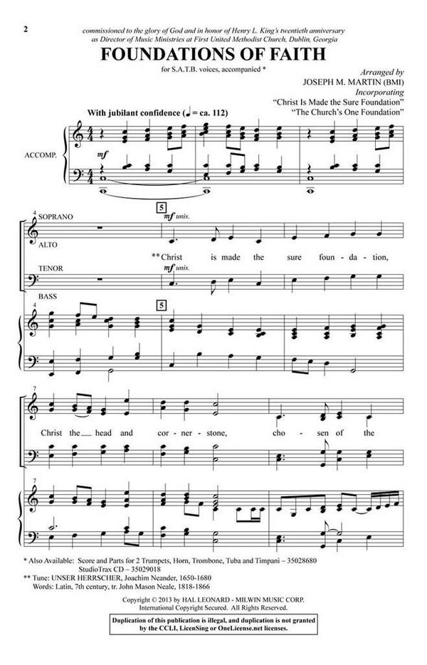 Foundations of Faith&nbsp;&nbsp;SATB&nbsp;&nbsp;Chorpartitur