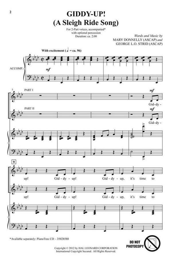 George L.O. Strid, Giddy-up!&nbsp;&nbsp;2-Part Choir&nbsp;&nbsp;Chorpartitur